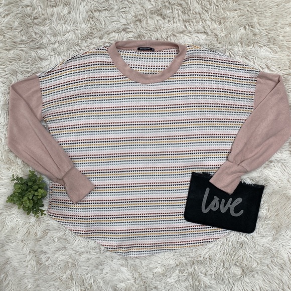 Staccato Hacci Mixed Media Top 💗 Pink White Multi - Picture 2 of 14